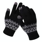 Guanti touch screen invernali Donna Uomo Guanti caldi in maglia elasticizzata Guanti in finta lana addensata (A-Nero)