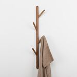 Attaccapanni appendiabiti creativo in legno massello a forma di albero, dimensioni: 75x3 cm, noce nera