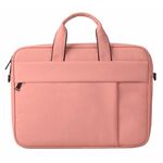 DJ03 Borsa monospalla impermeabile antigraffio antifurto per laptop da 15,6 pollici, con cintura per valigia (rosa)