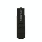 MicroDrive 64 GB USB 2.0 Telefono e computer Disco rotante OTG in metallo a doppio uso (nero)