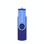 MicroDrive 128 GB USB 2.0 Telefono e computer Disco rotante OTG in metallo a doppio uso (blu)