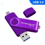 MicroDrive 16 GB USB 3.0 Telefono e computer Android Disco rotante in metallo a doppio uso (viola)