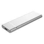 Custodia SSD in lega di alluminio con interfaccia M.2 NGFF a USB-C / Type-C USB 3.1 (argento)
