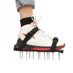 Giardino Prato Attrezzi da giardino Scarificatore per erba Scarpe con punte con 4 fibbie in plastica (nere)