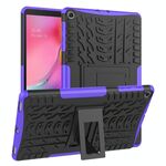 Custodia antiurto in TPU + PC con struttura per pneumatici per Galaxy Tab A 10.1 2019 T510 / T515, con supporto (viola)