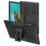 Custodia antiurto in TPU + PC con struttura in gomma per Galaxy Tab S5e, con supporto (nero)