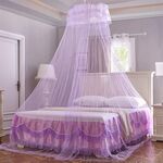 Zanzariera per soffitto sospeso circolare per uso domestico tende principessa (viola chiaro)