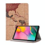 Custodia in pelle a vibrazione orizzontale con texture mappa per Galaxy Tab A 10.1 (2019) T510 / T515, con supporto, slot per schede e portafoglio, consistenza casuale