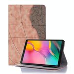 Custodia in pelle a vibrazione orizzontale con texture mappa per Galaxy Tab A 8 (2019) P200 / P205, con supporto, slot per schede e portafoglio, consistenza casuale