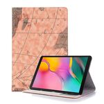 Custodia in pelle a vibrazione orizzontale con texture mappa per Galaxy Tab S5e 10.5 T720 / T725, con supporto e slot per schede e portafoglio, consegne a trama casuale
