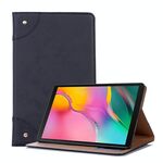 Custodia in pelle a ribaltamento orizzontale stile libro retrò per Galaxy Tab A 10.1 (2019) T510 / T515, con supporto, slot per schede e portafoglio (nero)