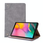 Custodia in pelle a flip orizzontale stile libro retrò per Galaxy Tab A 10.1 (2019) T510 / T515, con supporto, slot per schede e portafoglio (grigio)