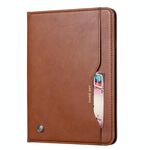 Custodia in pelle a vibrazione orizzontale con texture pelle impastata per Galaxy Tab A 10.1 2019 T515 / T510, con cornice per foto, supporto, slot per schede e portafoglio (marrone)