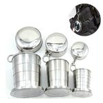 Tazza pieghevole da campeggio in acciaio inossidabile Tazza da viaggio da campeggio all'aperto Tazza da viaggio pieghevole portatile S 60ML