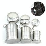 Tazza pieghevole da campeggio in acciaio inossidabile Tazza da viaggio da campeggio all'aperto Tazza pieghevole portatile M 150ML