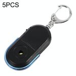 5 PCS Portable Anti-Lost Alarm Key Finder Wireless Whistle Sound LED Light Locator Finder (blu)
