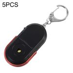5 PC portatili Anti-perso allarme Key Finder Wireless Fischio suono LED Locator Finder (Red)