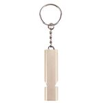 3 pz Mini portatile 120dB doppio tubo alto decibel da campeggio all'aperto escursionismo Survival Fischio a doppia frequenza Emnergecy Whistle Portachiavi (oro)