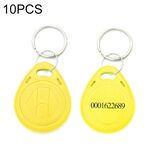 10 PCS 125KHz TK / EM4100 Portachiavi con portachiavi con chip di prossimità (giallo)