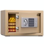 Deli Home Office Hotel Mini cassetta di sicurezza elettronica per armadietto da muro con serratura di sicurezza (oro)