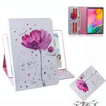 Custodia in pelle con vibrazione orizzontale motivo orchidee viola per Galaxy Tab A 10.1 (2019) T510 / T515, con supporto, slot per schede e portafoglio