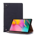Custodia in pelle a flip orizzontale stile libro retrò per Galaxy Tab S5e 10.5 T720 / T725, con supporto, slot per schede e portafoglio (nero)