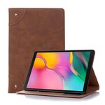 Custodia in pelle a flip orizzontale stile libro retrò per Galaxy Tab S5e 10.5 T720 / T725, con supporto, slot per schede e portafoglio (marrone)