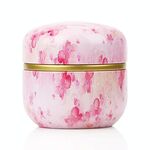 HOOMIN Scatola da tè Porta barattolo da tè Portaoggetti da tè Contenitore Matcha Mini caffè in polvere Organizer Lattine Multifunzione Rotondo Metallo, Colore: color ciliegia
