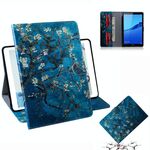 Custodia in pelle con vibrazione orizzontale motivo fiori di albicocca per Huawei MediaPad M5 Lite 8 / Honor Tab 5, con supporto, slot per schede e portafoglio