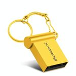 MiCRODATA 4 GB USB 2.0 Mini disco in metallo a due usi per auto e computer (oro)