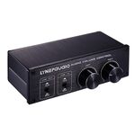 LINEPAUDIO A977 Switcher 2 In 2 Out Bilanciamento completo Preamplificatore passivo Altoparlante attivo Doppia sorgente sonora Regolatore del volume (Nero)