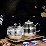 Tipo di pompaggio Automatico Aggiungi acqua Bollitore elettrico completo di pompaggio in vetro Set fornello da tè bollito