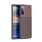 Custodia in TPU antiurto con struttura in fibra di carbonio serie Beetle per Sony Xperia 2 (marrone)
