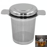 Infusore per tè in acciaio inossidabile con coperchio come vassoio antigoccia