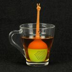 Gesti delle mani divertenti Infusore per tè Colino per tè nero Grado FDA Supporto per spezie a base di erbe in silicone a foglia sciolta Strumenti per la preparazione del tè (Gesto della vittoria)