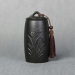Lattine da tè in gres motivo orchidea Serbatoi di stoccaggio Servizio da tè in ceramica Accessori per cerimonia del tè (nero)
