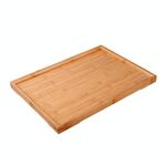 Tavolino da tè in bambù ad angolo retto con vassoio da tè, dimensioni: 44x32 cm