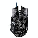 Chasing Leopard 169 USB 2400 DPI a quattro velocità con retroilluminazione a LED regolabile Mouse da gioco ottico per e-sport cablato con contrappeso, lunghezza: 1,45 m (nero)