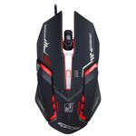 Chasing Leopard V17 USB 2400 DPI Mouse da gioco ottico cablato con motivo a linee regolabili a quattro velocità con luce respiratoria a LED, lunghezza: 1,45 m (nero)