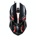 Chasing Leopard V17 USB 2400 DPI Mouse da gioco ottico cablato con motivo a linee regolabili a quattro velocità con luce respiratoria a LED, lunghezza: 1,45 m (Jet Black)