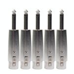 5 PCS LZ1167 6.35mm Testa maschio a traccia singola a spina adattatore audio femmina XRL