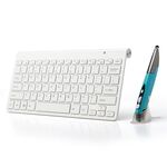 Mouse ottico wireless KM-909 Smart Stylus Pen 2.4GHz + Set tastiera wireless (bianco)