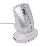 Mouse ottico wireless ricaricabile MZ-011 2.4GHz 1600 DPI con funzione HUB (argento)