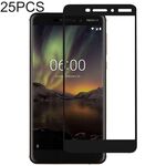 25 PCS Full Glue Full Cover Pellicola proteggi schermo in vetro temperato per Nokia 6.1 / 6 (2018) / 6 (seconda generazione)