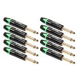 10 PCS TC202 6.35mm Adattatore audio per saldatura mono suono placcato oro (verde)