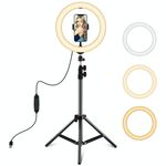 PULUZ 10,2 pollici 26 cm LED Anello luminoso + 1,1 m Montaggio su treppiede Vlogging Video Light Kit di trasmissione live