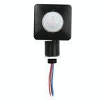 Interruttore per faretti da parete con sensore di movimento a infrarossi PIR di sicurezza automatica, dimensioni: 10 mm (nero)