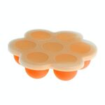 2 PCS 7 Griglia Contenitore per alimenti per bambini Frutta per neonati Contenitore per latte materno Contenitore per congelatore Vassoio per frutta e verdura (arancione)