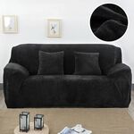 Copridivano in tessuto felpato Copridivano spesso Copridivano elastico per divano Non includono federa, specifica: 1 posto 90-140 cm (nero)