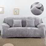 Copridivano in tessuto felpato Copridivano spesso Copridivano elastico per divano Non includono federa, specifica: 2 posti 145-185 cm (grigio)